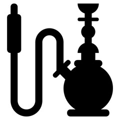 
Arabic hookah with pipe known as hubble bubble 
