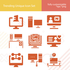 Simple set of upper side related filled icons.