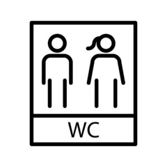 toilet Restroom Sign Icon For Public Navigation symbol. international sign for Restroom on white background