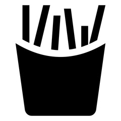 
Disposable small box having fried potato inside depicting french fries 
