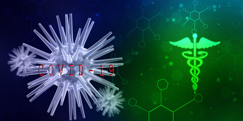 3d render Corona virus microscopic view
