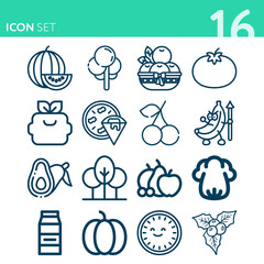 Simple set of 16 icons related to multiply