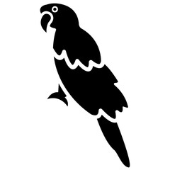  Cute pet bird, parrot glyph icon   © Vectors Market