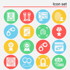 16 pack of conviction  filled web icons set