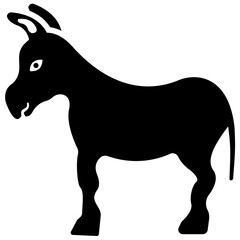 
Solid icon denoting animal named donkey 
