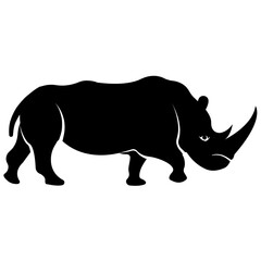 
Wild animal rhinoceros glyph vector
