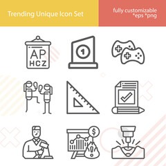 Simple set of try related lineal icons.