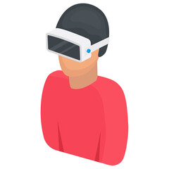 
3d glasses on a human avatar showing virtual reality process 
