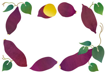 Hand-painted material illustration of sweet potato