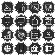 16 pack of get on  lineal web icons set
