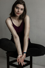Naklejka premium Freckles cute girl portraits