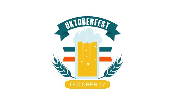 Flat design oktoberfest mugs of beer. Logo vector