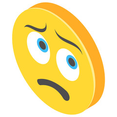 
Emoji isometric design for expression of feelings

