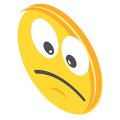 
Emoji isometric design for expression of feelings
