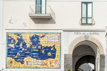 Porta della Marina in Amalfi, one of the medieval entrances to the city of Amalfi, Italy