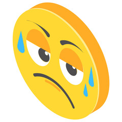 
Emoji isometric design for expression of feelings
