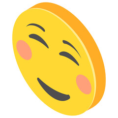 
Emoji isometric design for expression of feelings

