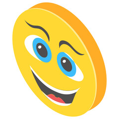 
Emoji isometric design for expression of feelings
