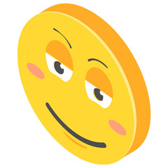 
Emoji isometric design for expression of feelings
