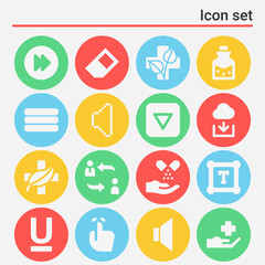 16 pack of impossibility  filled web icons set