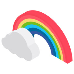 
Cloud with rainbow showing pleasant weather
