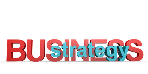 Business strategy word isolated on white background