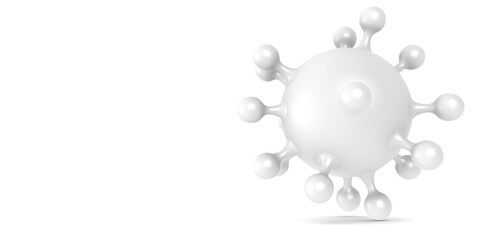 Corona virus cell isolated in white background