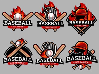 Set of baseball Logo. Baseball logo and badge. Baseball vector illustration