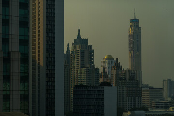 Fototapeta na wymiar The view of skyscrapers in Sukhumvit, Bangkok