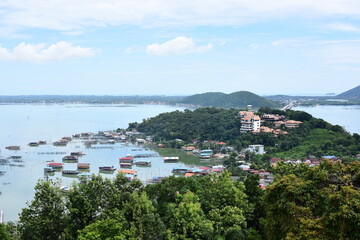 The view of the lake and the fishing communities around Koh Yo from the top of the mountain.