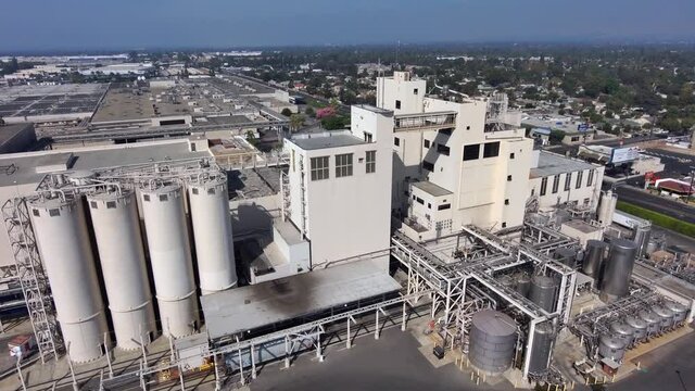 Industrial Area Lake Balboa Los Angeles California Drone View