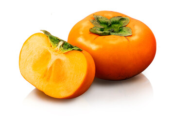 半分にカットした柿