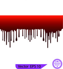 Paint dripping dripping liquid paint flows current paint stains current drops dripping blood. Blood set, liquid  flows current paint stains,  transparent background.