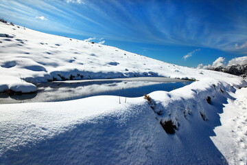 Winter lake landscape