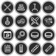 16 pack of bamboo  lineal web icons set