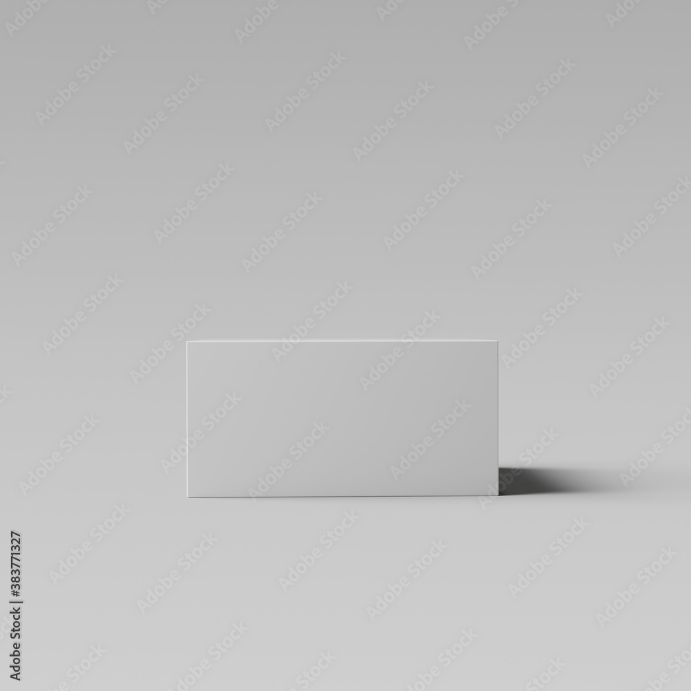 Poster minimalistic geometry for product display. object placement. empty single white cube shape podium is