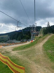 cable car on the mountain