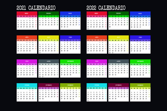 Calendario 2021 Y 2022 En Español