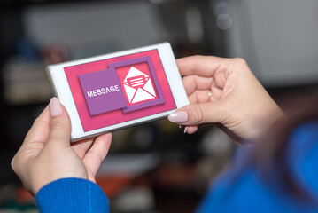 Message concept on a smartphone
