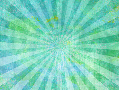 Old paper with starburst motif. Green color background in retro style. Best for poster or overlay. 