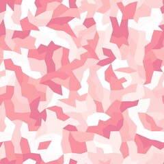 Pink camouflage. Girl pattern. Abstract seamless pattern with colored polygons