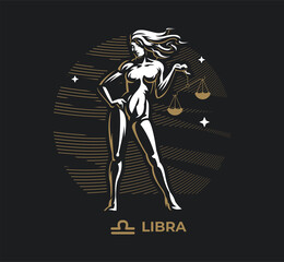 Libra. Zodiac, astrology, stars.