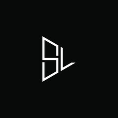 S L letter logo abstract design on black color background, sl monogram