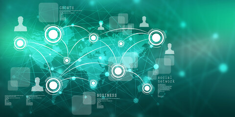 2d illustration Business Network concept
