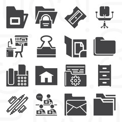 16 pack of enough  filled web icons set