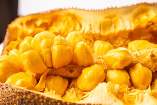 Closed up shot of opened jackfruit or locally known as cempedak/chempedak