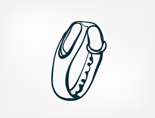 hand heart rate monitor fitness stuff vector single one line isolated design element