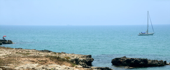 in the sun of Sicily a very relaxing and typical panorama of a vacation in the Mediterranean sea © aliberti