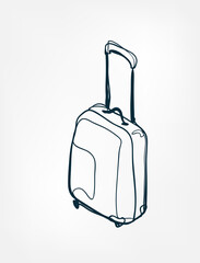 suitcase travel vector single one line isolated design element