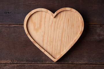 wood tray heart shape